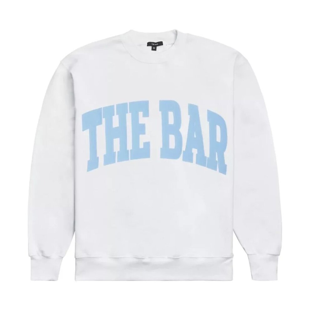 COPY - THE BAR SWEATSHIRT WHITE/BABY BLUE
